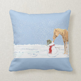Almofada Travesseiro de Carrot Thef Horse e Snowman