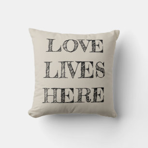 Almofada Travesseiro de Casa de Campo Amor Vive Aqui