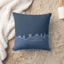 Almofada Travesseiro de Casamento Azul Dusty, Sr. Heart Scr