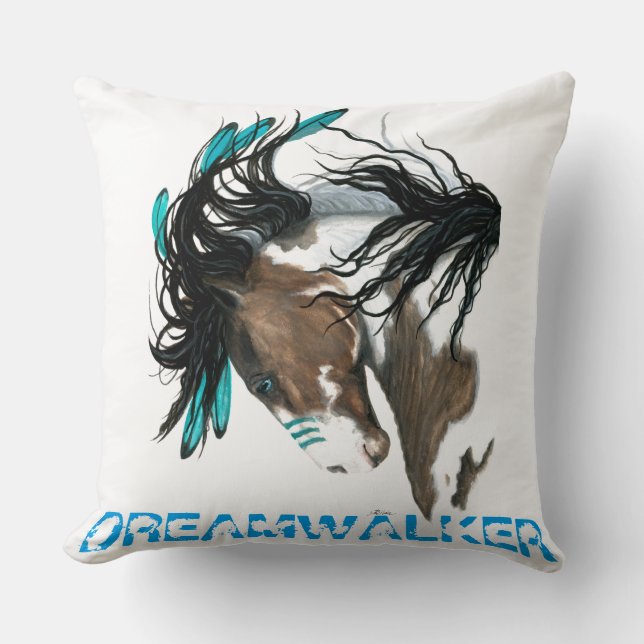 Almofada Travesseiro de Cavalo DreamWalker por AmyLyn Bihrl (Frente)