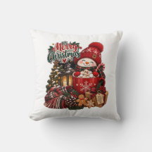 Travesseiro de Chocolate Quente do Boneco de Neve