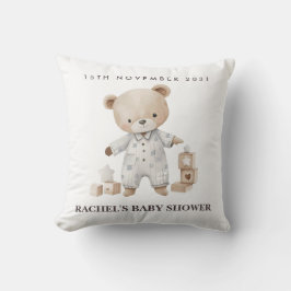 Almofada Travesseiro de Chuveiro de Bebê Urso Teddy Neutro