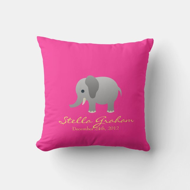 Almofada Travesseiro de Cinza Rosa de Elefante de Stella (Frente)