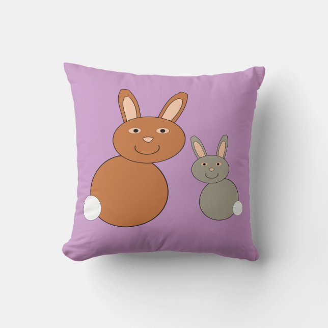 Almofada Travesseiro de coelhos dias de as mães (Frente)