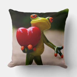Almofada Travesseiro de Coração com Sapo Fofo