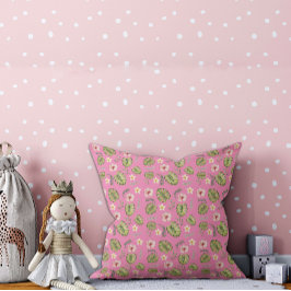 Almofada Travesseiro de criança floral em aquarela rosa