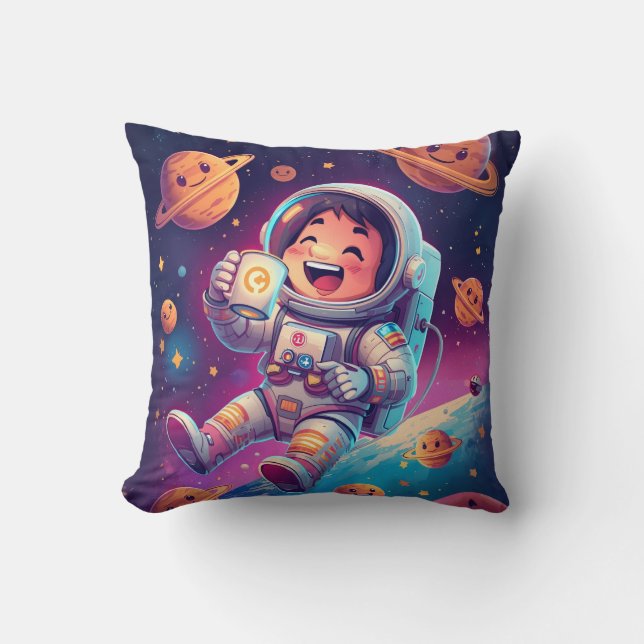 Almofada Travesseiro de Crianças Astronauta Fofo – Sonho de (Frente)
