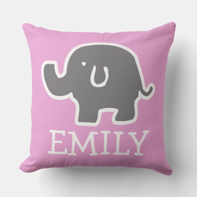 Almofada Travesseiro De Crianças Personalizadas De Elefante (Frente)