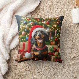 Almofada travesseiro de dachshund de natal