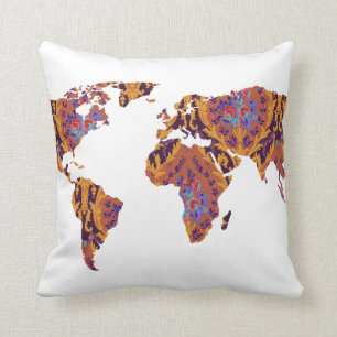 Almofada Travesseiro de Declaração do Mapa Mundial Padrã