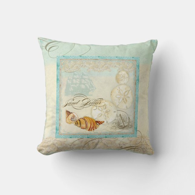 Almofada Travesseiro de decodificação inicial da praia cost (Frente)