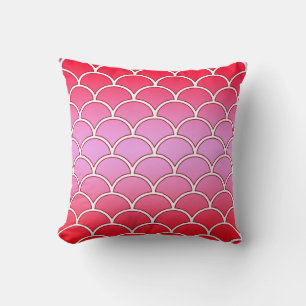 Almofada Travesseiro de Decoração de Ondas Japonês Vermelho