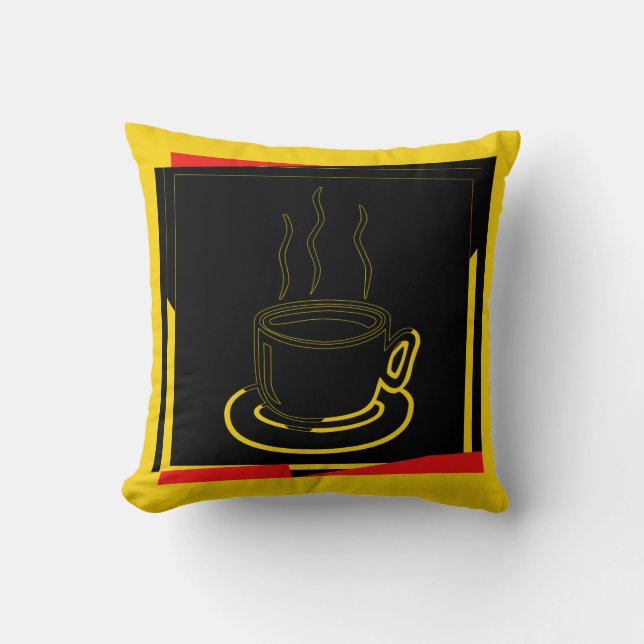 Almofada Travesseiro de Design de Copa Café (Frente)