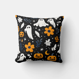 Almofada Travesseiro de Dia das Bruxas Spooky Ghost e Pumpk
