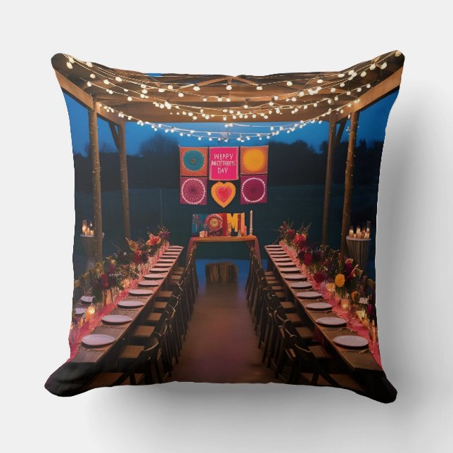 Almofada Travesseiro de Dia de as mães de Lado Duplo: Bohem (Frente)