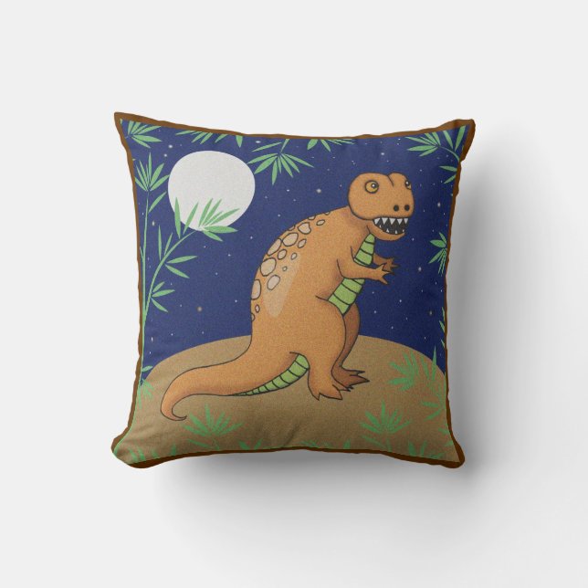 Almofada Travesseiro de Dinossauro T-Rex para Crianças (Frente)