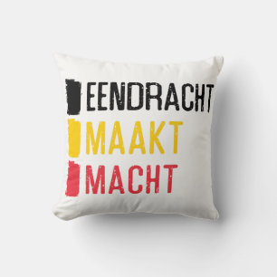 Almofada Travesseiro de Eendracht Maakt Macht, divisa belga