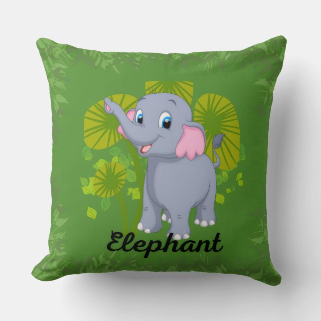 Almofada Travesseiro de Elefante Bebê para Crianças – Desen (Frente)