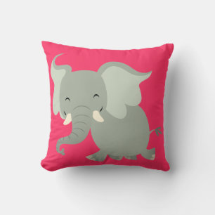 Almofada Travesseiro de Elefante de Desenho Animado Alegre