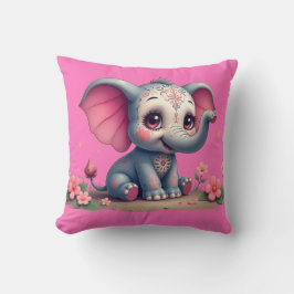 Almofada Travesseiro de Elefante Rosa