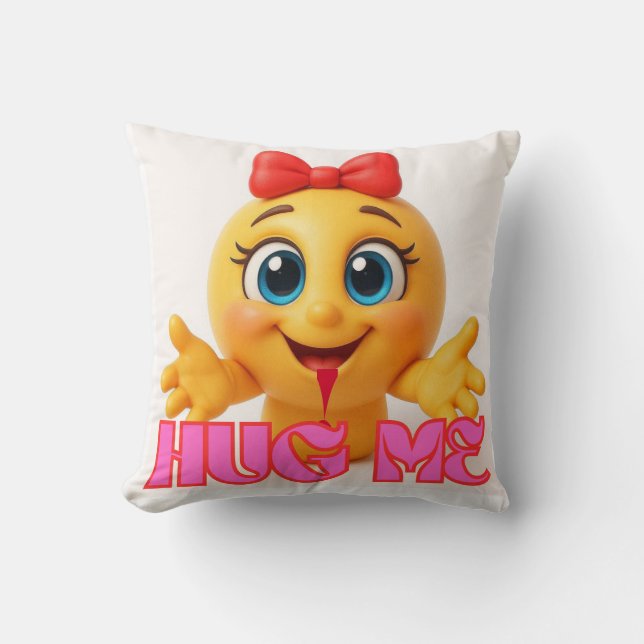 Almofada Travesseiro de Emoji Fofo – Decoração de Casa com  (Frente)