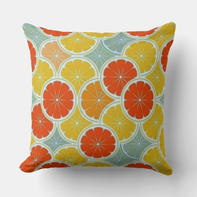 Almofada Travesseiro de Ênfase Decorativo da Fatia Laranja (Frente)