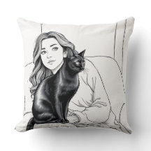 Travesseiro de Ênfase do Lover de Gato Branco e Pr