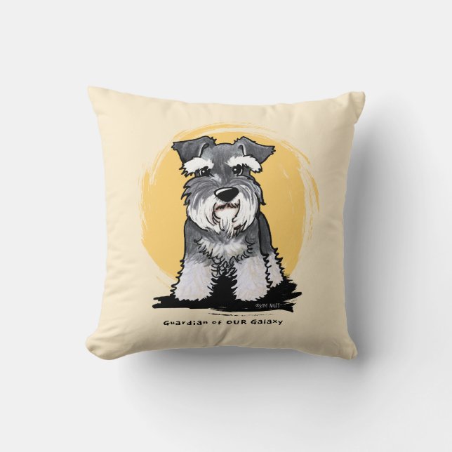 Almofada Travesseiro de Ênfase Mini Schnauzer KiniArt (Frente)