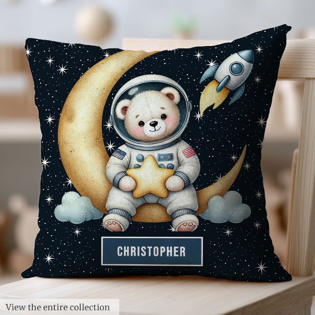 Almofada Travesseiro de Enfermeiro Cozy Astronauta do Urso  (Cozy Nursery Pillow Teddy Bear Astronaut for Baby Boy)