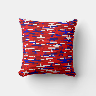 Almofada Travesseiro de estrelas vermelho, branco e azul