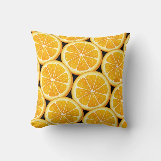 Almofada Travesseiro de Fatias de Laranja (Frente)