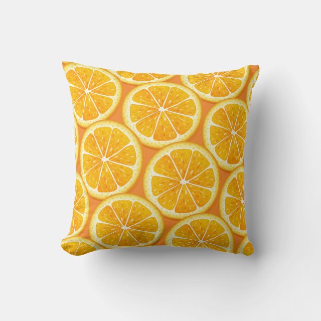 Almofada Travesseiro de Fatias de Laranja (Frente)