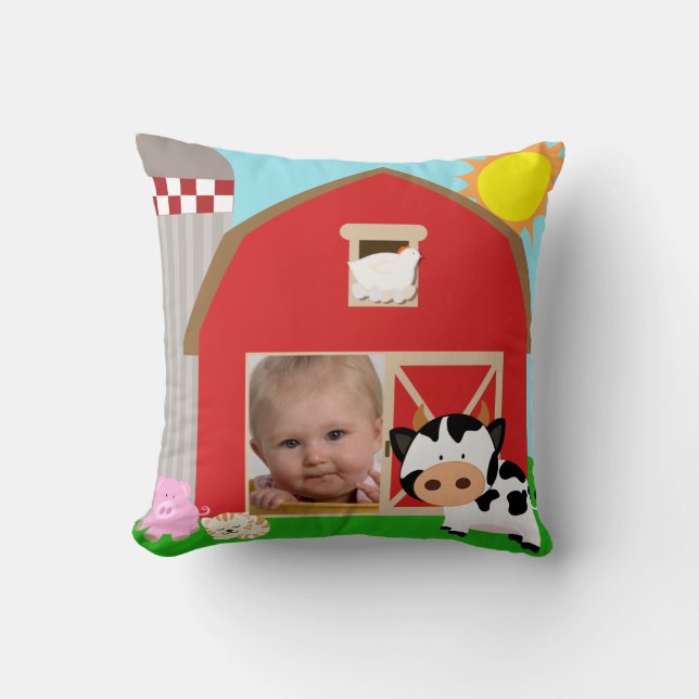 Almofada Travesseiro de Fazenda de Fotografias Personalizad (Frente)