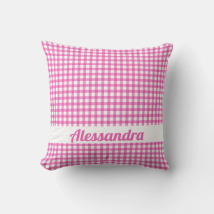 Almofada Travesseiro de fazendeiros do País de Gingham Rosa