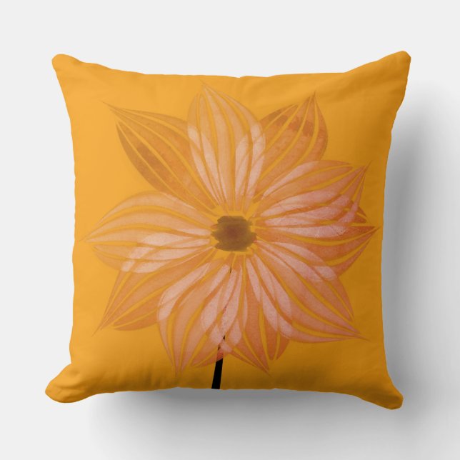 Almofada Travesseiro de Flor de Aquarela Brilhante (Frente)