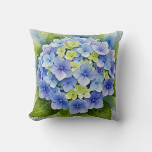Almofada Travesseiro de Flor de Hydrangea Azul