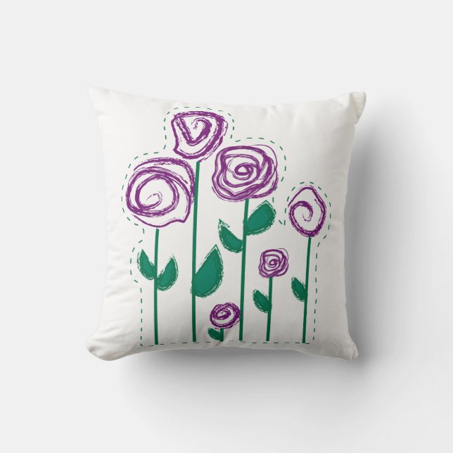 Almofada travesseiro de Flores abstrato (Frente)