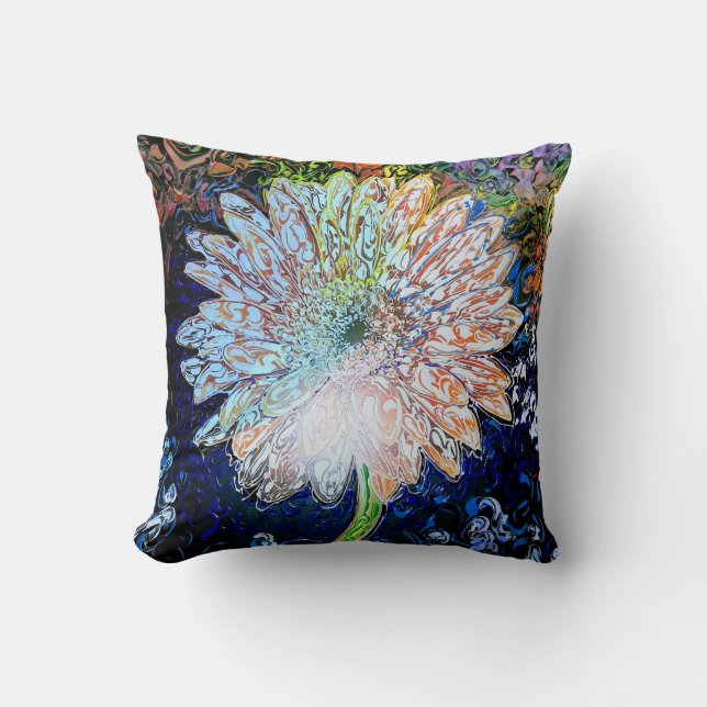 Almofada travesseiro de flores "peter max art style" (Frente)