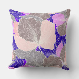 Almofada Travesseiro de Folha do Ventilador Roxo/Taupe Reve