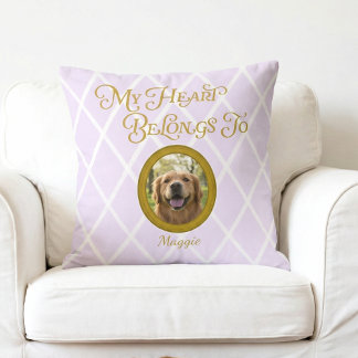 Almofada Travesseiro de Foto do Golden Retriever Nome Perso