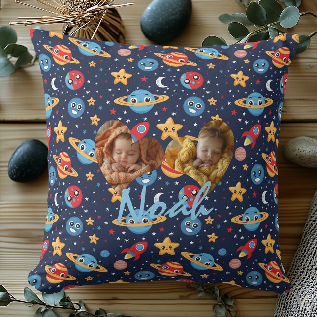 Almofada Travesseiro de Foto Duplo com Padrão Espacial Kawa (Criador carregado)