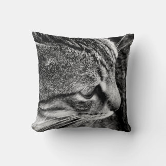 Almofada Travesseiro de Fotografia de Gato Negro e Branco