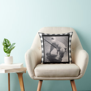 Almofada travesseiro de fotografias para animais com padrã