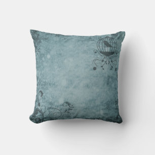 Almofada Travesseiro de Gaiola de Pássaros Steampunk Azul P