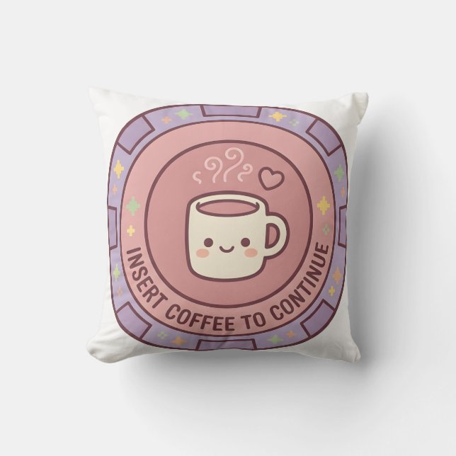 Almofada Travesseiro de Gamer Inserir Café Para Continuar (Frente)