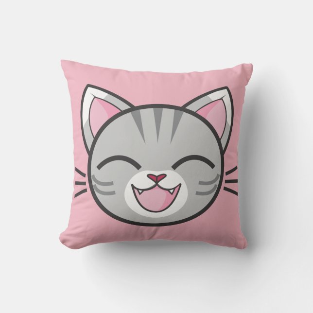 Almofada Travesseiro de gato feliz (Frente)