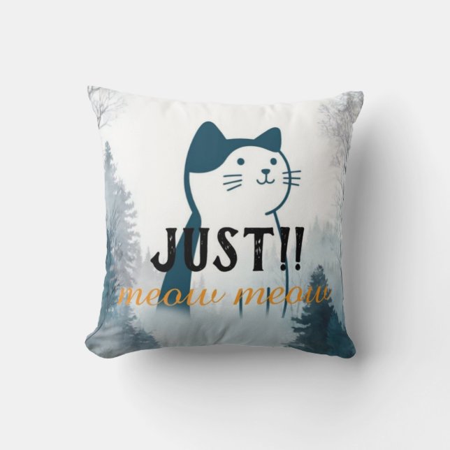 Almofada Travesseiro de Gato Fofo “Meow Meow” (Frente)