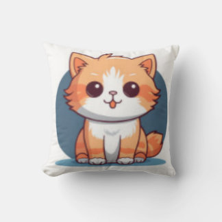 Almofada Travesseiro de Gato Laranja Desenho Fofo