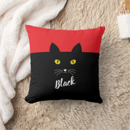 Almofada Travesseiro de Gato Preto Personalizado, Presente