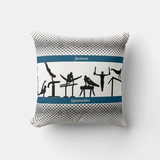 Almofada Travesseiro de ginástica para Meninos com Seu Nome (Frente)